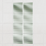 Ripple felt drop ceiling tiles in Palm with 3D wave fins, set of 8 in a 2 x 4 layout