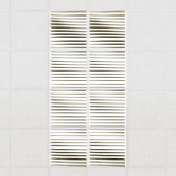 Ripple felt drop ceiling tiles in Sage with 3D wave fins, set of 8 in a 2 x 4 layout