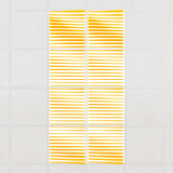 Ripple felt drop ceiling tiles in Dandelion with 3D wave fins, set of 8 in a 2 x 4 layout