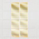 Ripple felt drop ceiling tiles in Mustard with 3D wave fins, set of 8 in a 2 x 4 layout