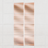 Ripple felt drop ceiling tiles in Cinnamon with 3D wave fins, set of 8 in a 2 x 4 layout