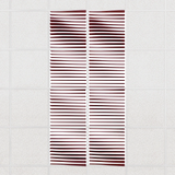 Ripple felt drop ceiling tiles in Wine with 3D wave fins, set of 8 in a 2 x 4 layout