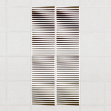 Ripple felt drop ceiling tiles in Cocoa with 3D wave fins, set of 8 in a 2 x 4 layout