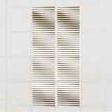 Ripple felt drop ceiling tiles in Timber with 3D wave fins, set of 8 in a 2 x 4 layout