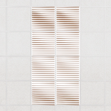 Ripple felt drop ceiling tiles in Cashmere with 3D wave fins, set of 8 in a 2 x 4 layout