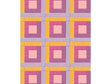 Pattern of squares in pink, yellow, and purple on a white background