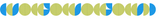 Blue and chartreuse half and quarter circles arranged in horizontal repeating pattern.