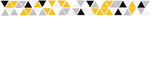 Geometric pattern with yellow, black, and gray triangles arranged in horizontal rows on white background.