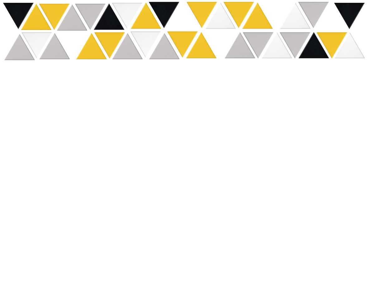 Repeating pattern of yellow, gray, black, and white triangles arranged in rows.