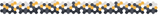 Hexagonal pattern border in charcoal gray and gold tones arranged in horizontal rows.