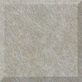 Gray textured tile with beveled edge and subtle diagonal pattern.
