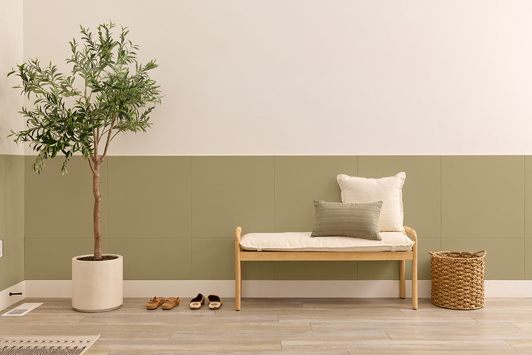 Sage Wainscoting in Entryway