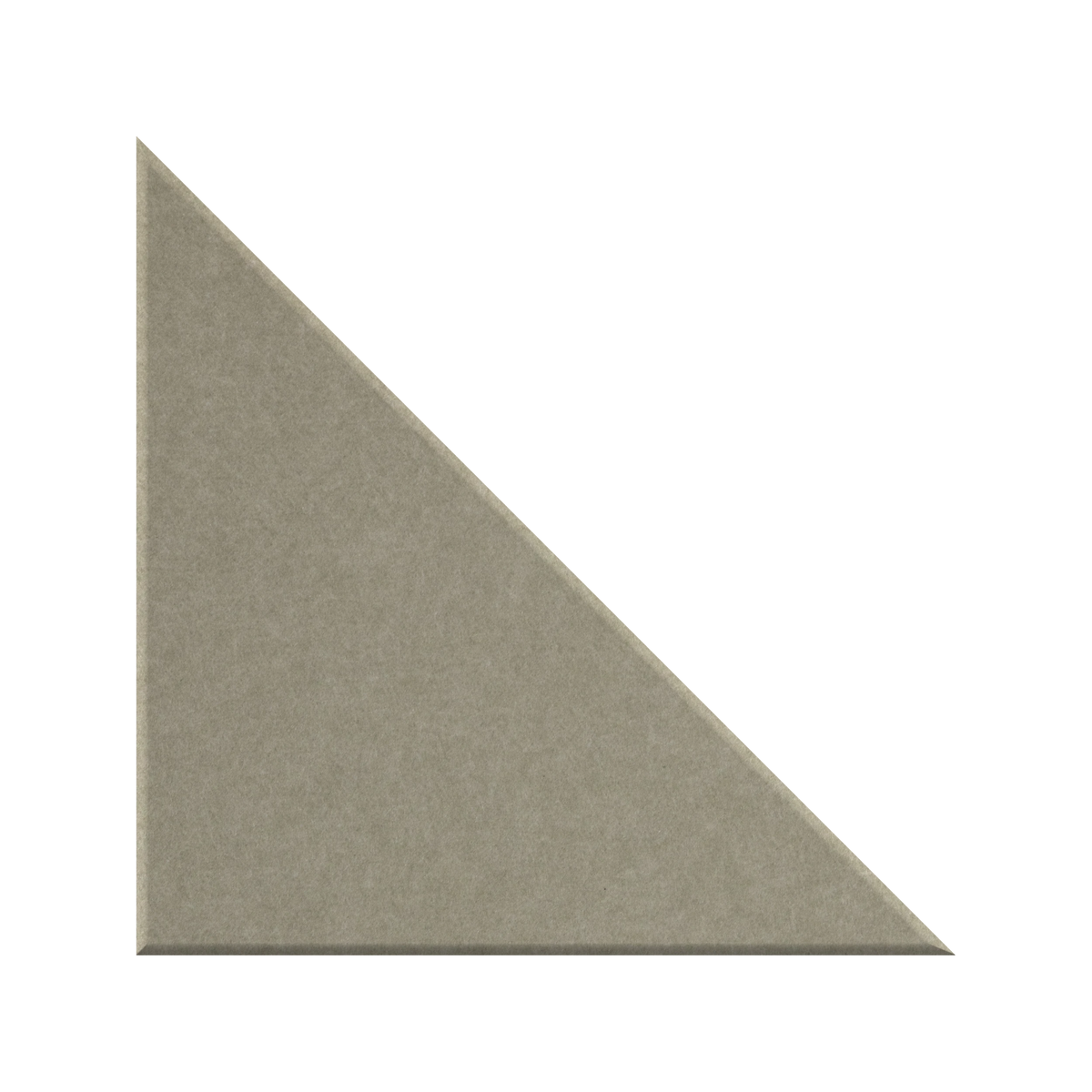 A single triangular tile or panel with a textured, matte taupe-gray finish, shown on a solid white background.