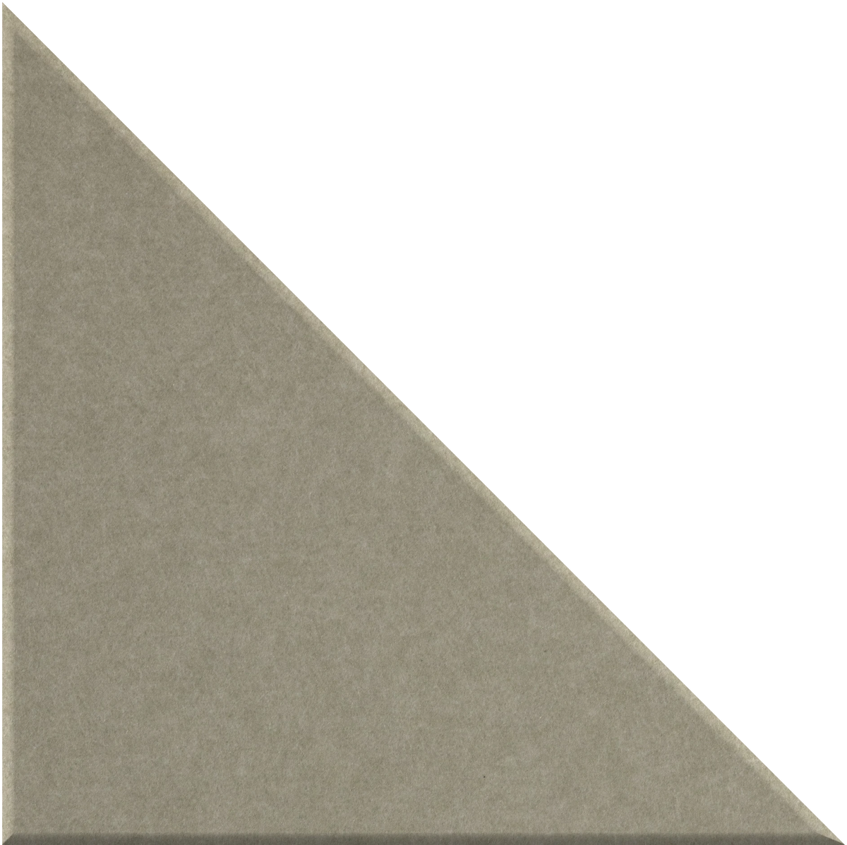 Beige right triangle tile with matte finish and right angle at bottom left corner.