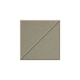 A square tile or panel with a diagonal seam, featuring a textured taupe-gray finish, centered on a solid white background.
