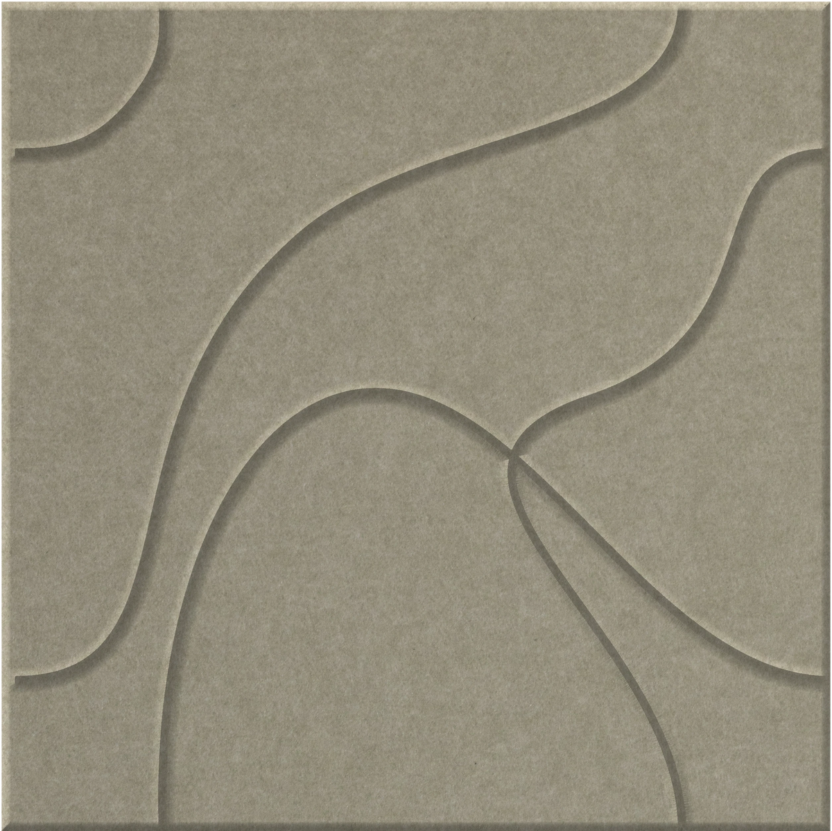 Sage 9mm Engraved Topo felt sample with flowing topographic line grooves