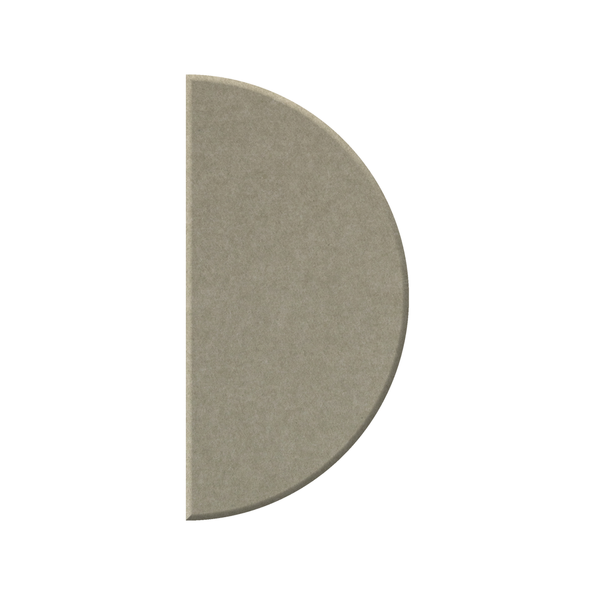 A semi-circular, half-dome shaped tile or panel in a textured taupe-gray color, shown against a plain white background.