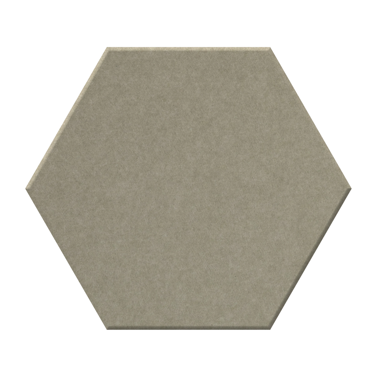 A single hexagonal tile with a matte, textured surface in a muted light blue-gray color, shown against a plain white background.
