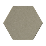 A single hexagonal tile with a matte, textured surface in a muted light blue-gray color, shown against a plain white background.