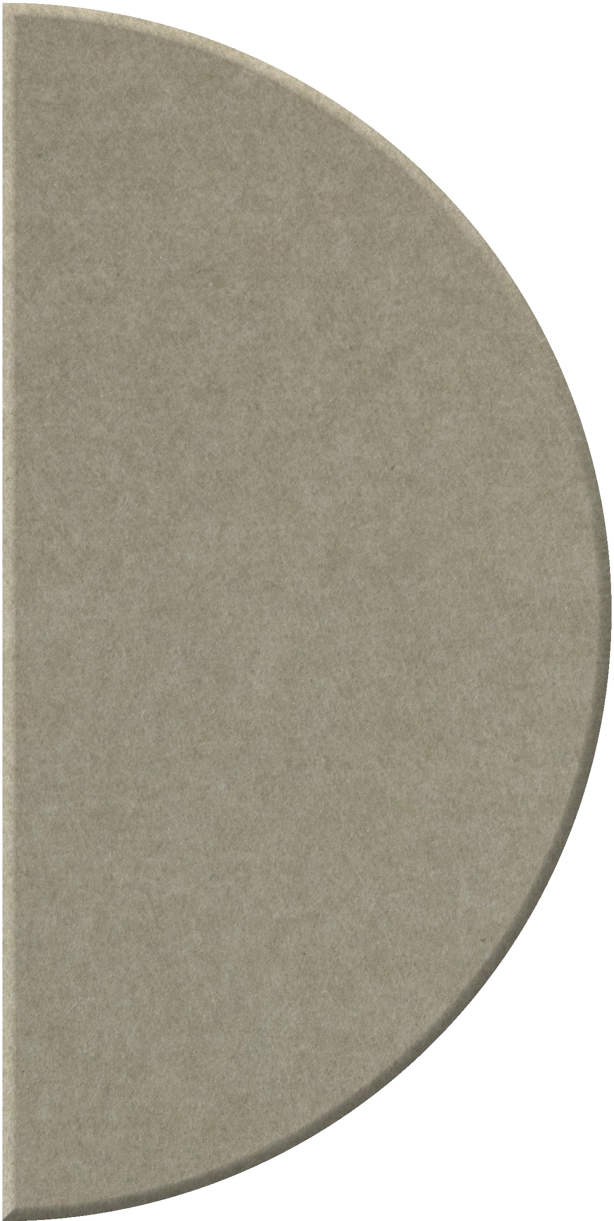 Beige half-circle tile with curved edge and matte finish.