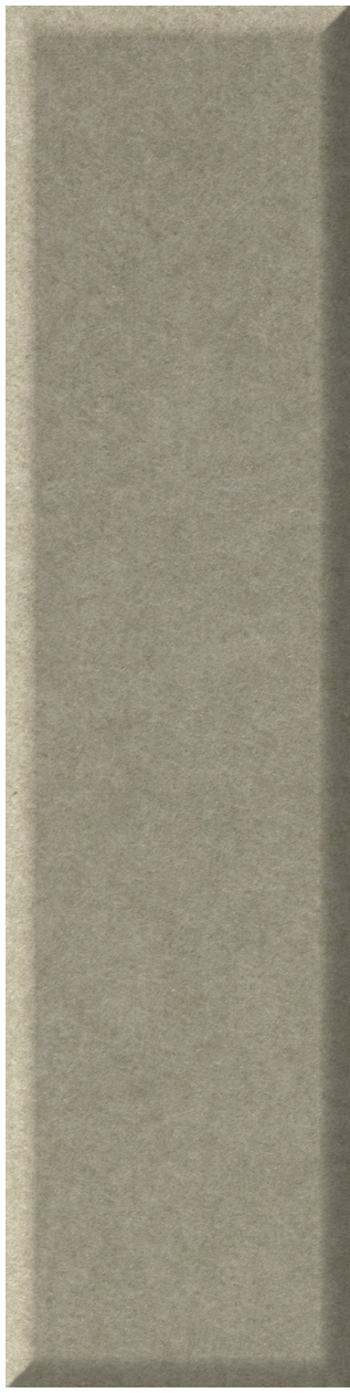 Vertical rectangular tile with raised horizontal ridges in light gray-beige finish.