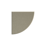 A single quarter-circle or rounded-corner square tile sample in a warm light gray-beige tone, centered on a plain white background.