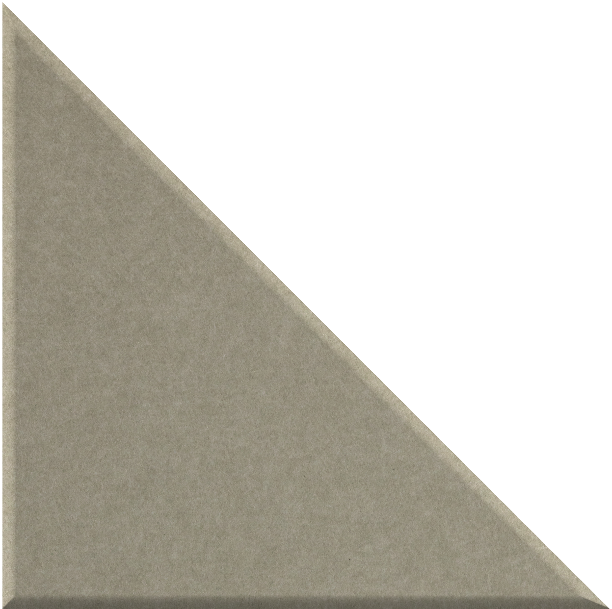 Beige right-angle triangle tile with matte finish and visible texture.