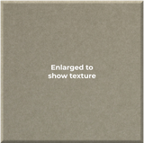 A square taupe-beige textured material sample with the centered white text 'Enlarged to show texture' on a plain white background.
