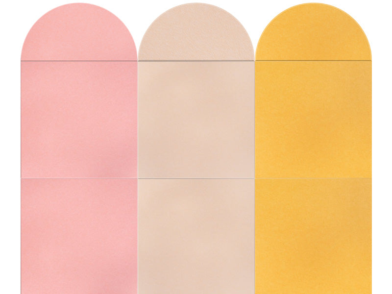 A Felt Right design with scallop shapes at the top in shades of pink and yellow.