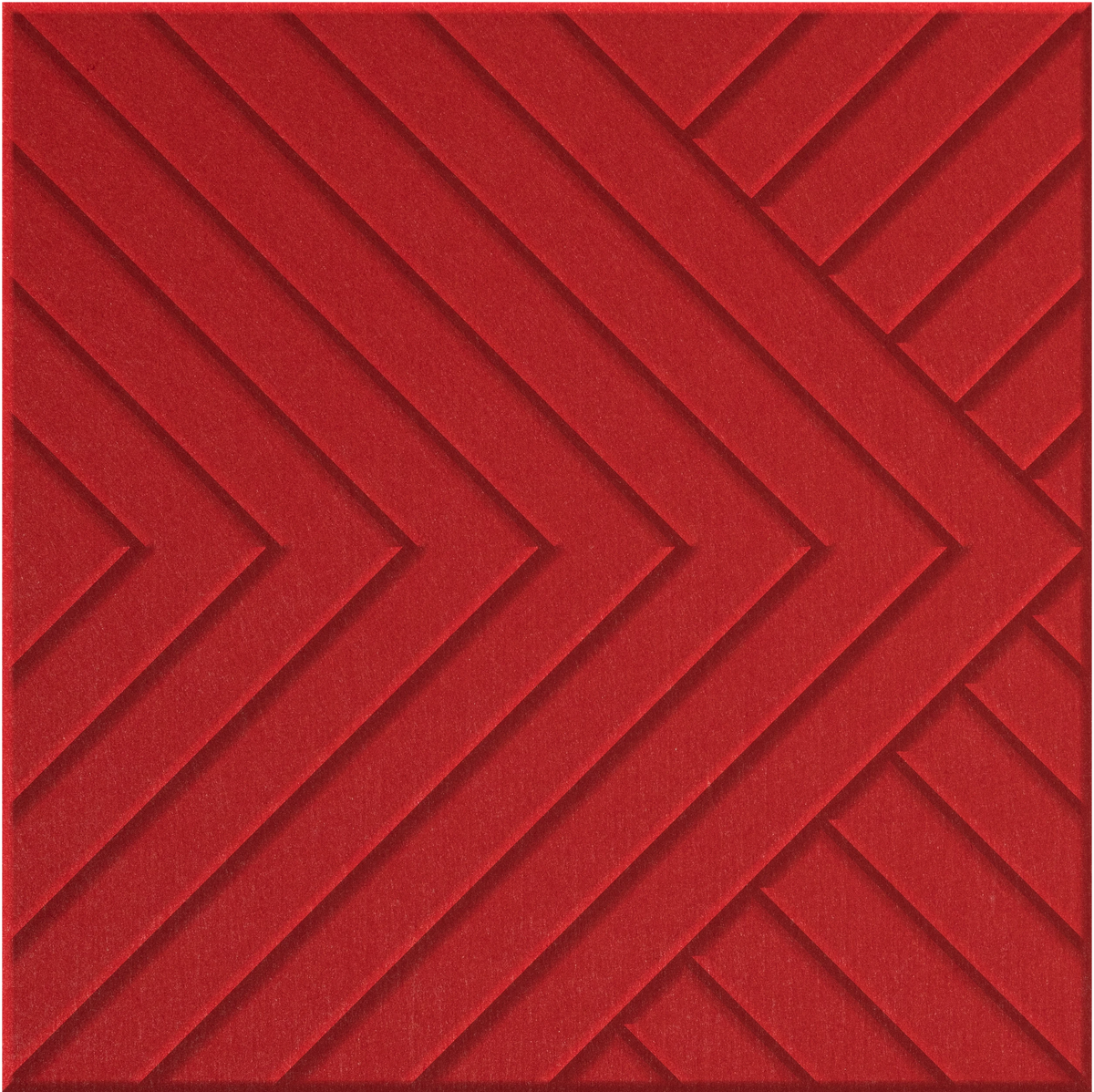 Scarlet 9mm Engraved Converge felt sample with chevron grooves