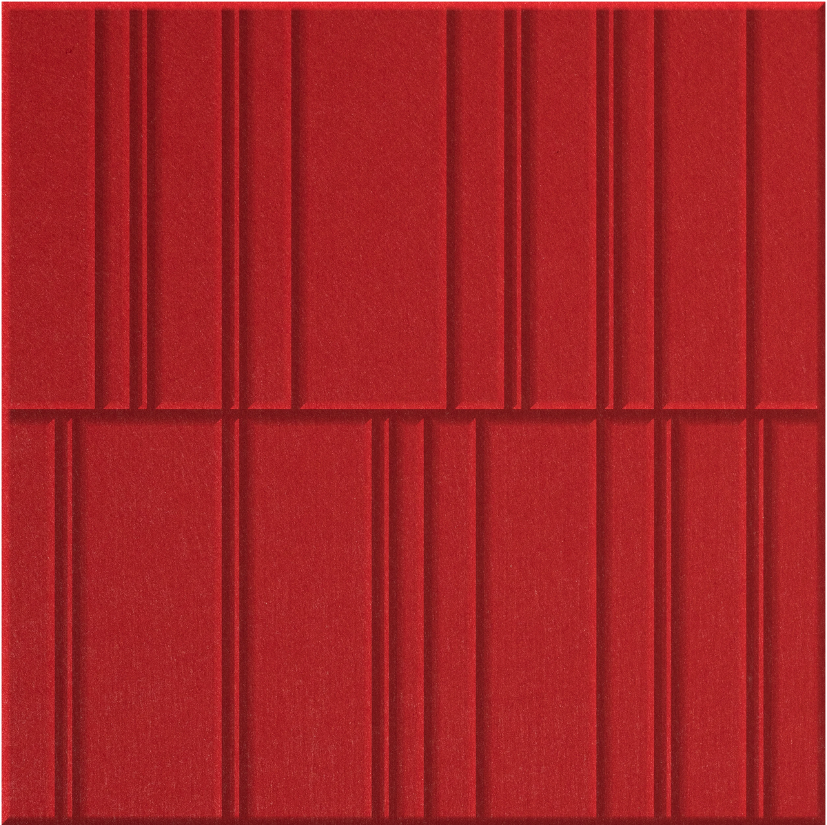 Scarlet 9mm Engraved Offset felt sample with staggered vertical grooves