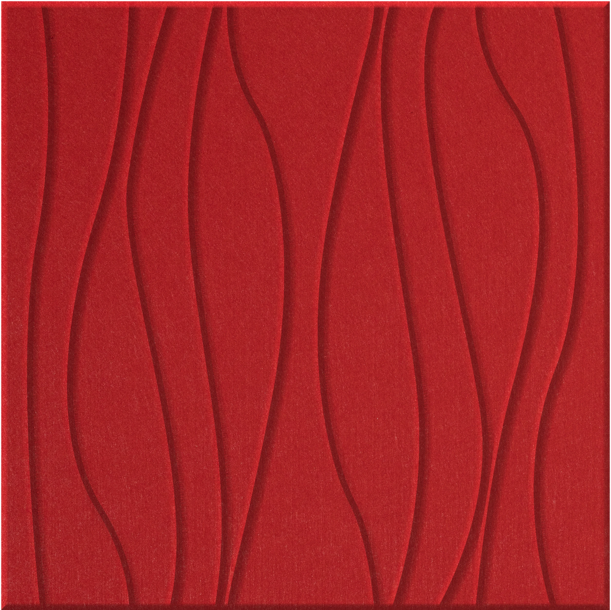 Scarlet 9mm Engraved River felt sample with wavy vertical grooves