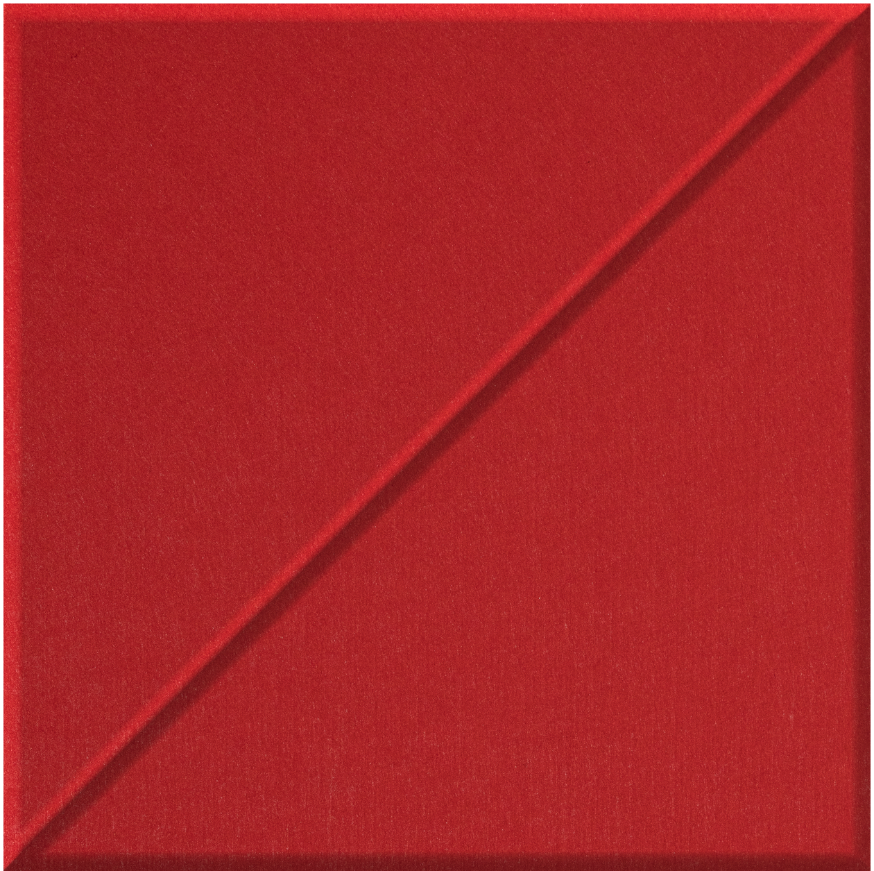 Red tile with diagonal slash design running from upper left to lower right.