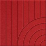 Scarlet 9mm Engraved Tangent felt sample with concentric quarter circle grooves