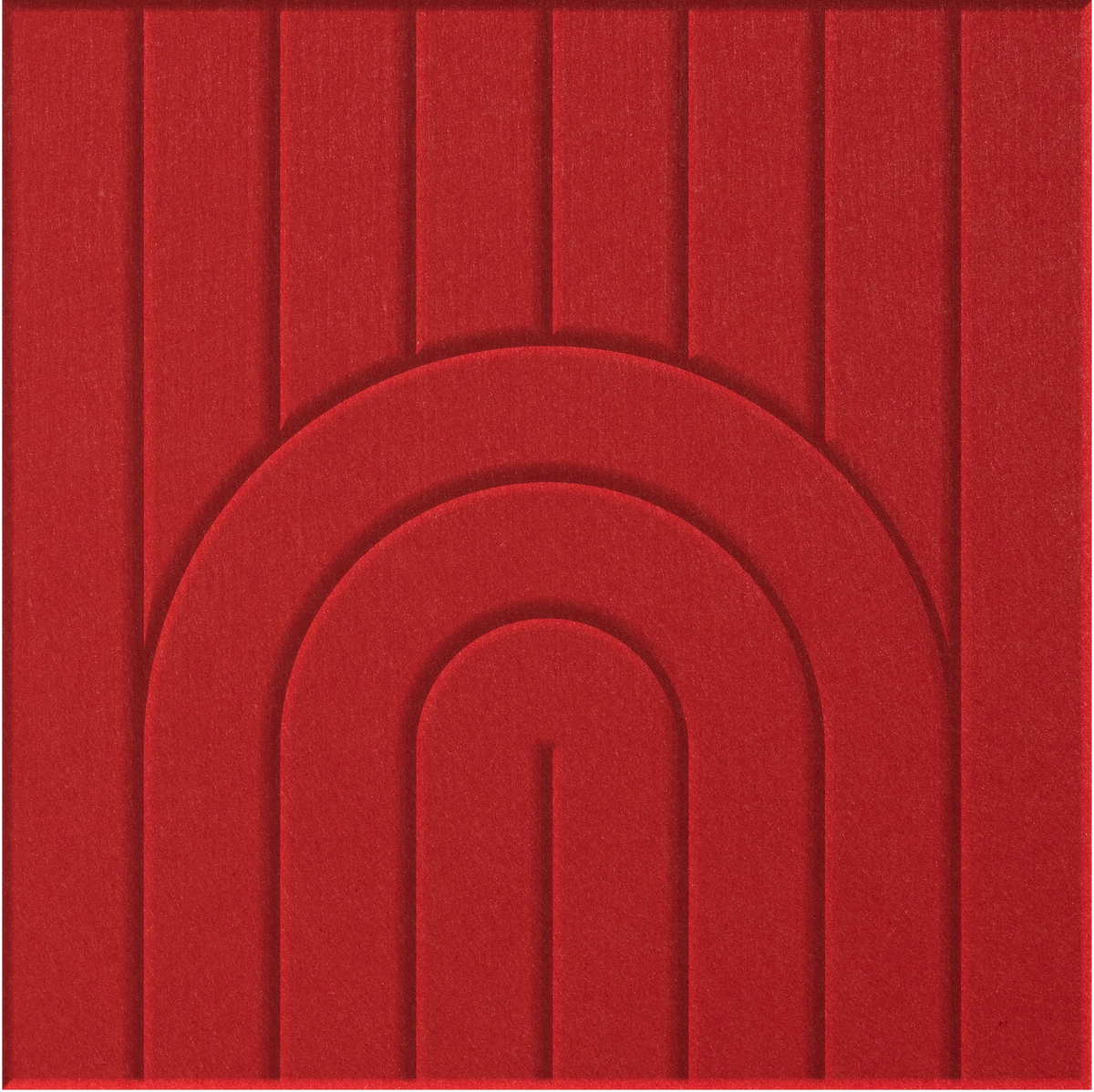 Scarlet 9mm Engraved Zen felt sample with nested arch grooves