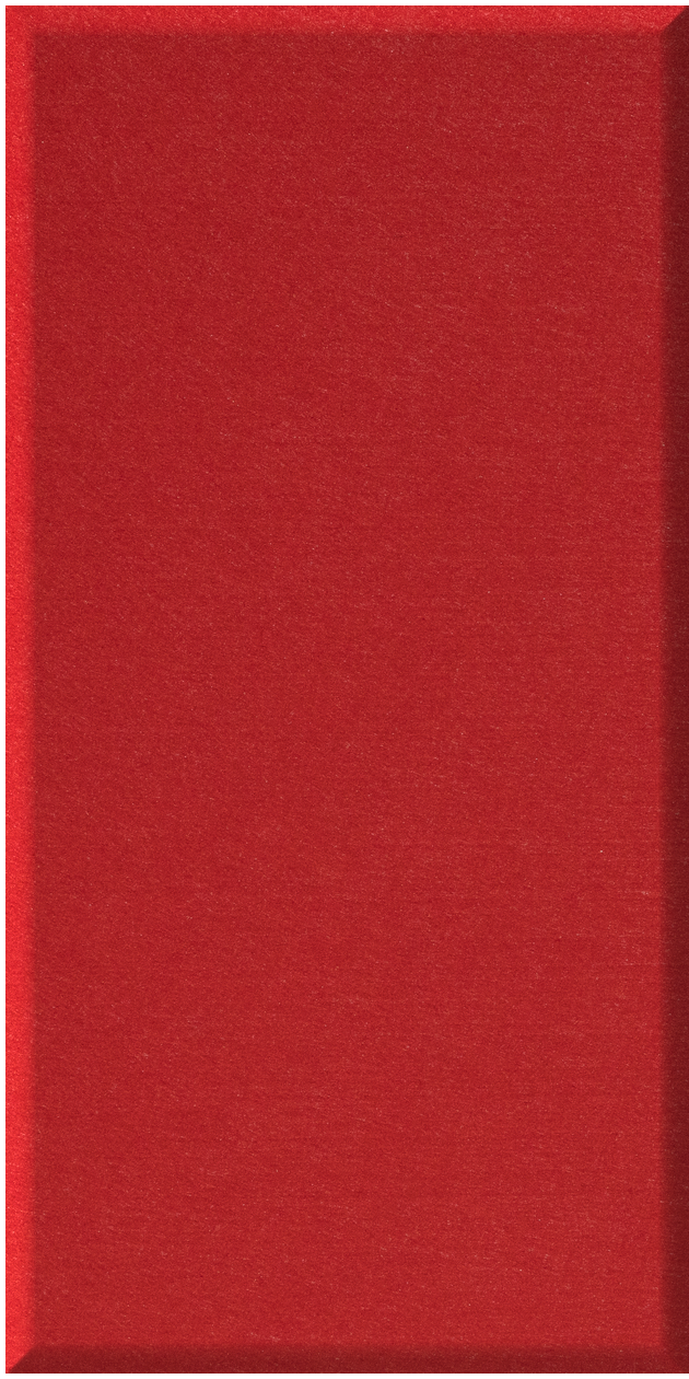 Red tile with beveled edges and matte finish surface.