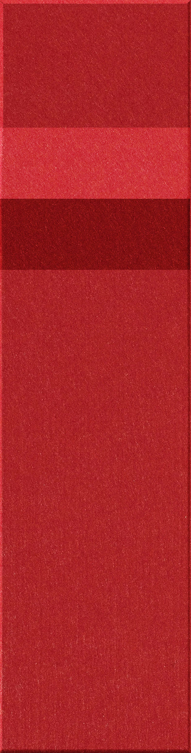 Four rectangular tiles in varying shades of red arranged vertically with textured surfaces.
