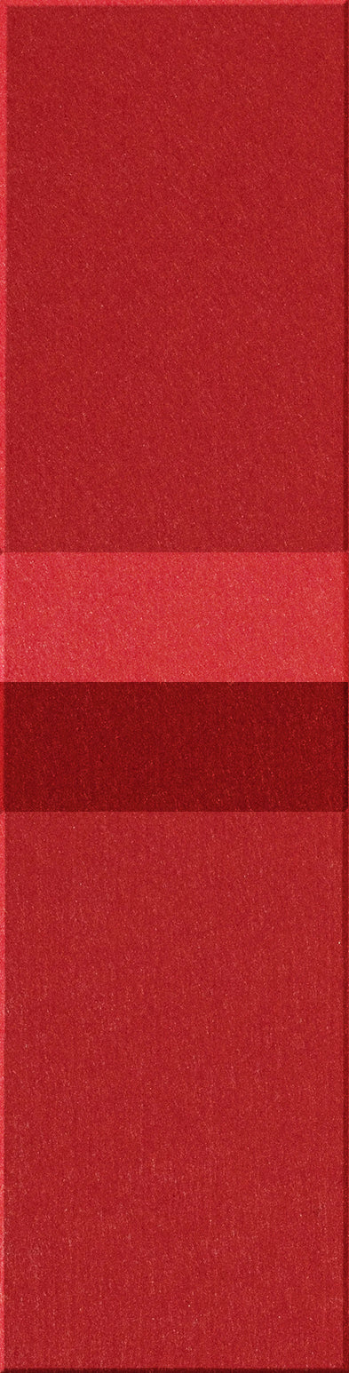 Four stacked tiles in varying shades of red with textured surfaces.