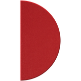 A red semi-circular rug or mat shown against a plain white background.