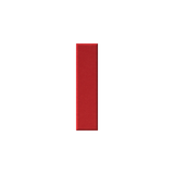 A single vertical rectangular red swatch centered on a plain white background.