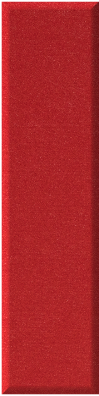 Red shiplap tile with vertical plank texture and matte finish.