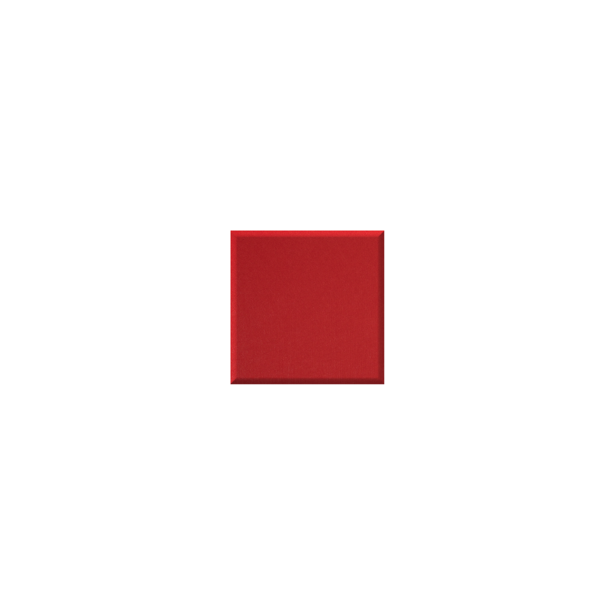 A small centered square swatch of solid red on a plain white background.