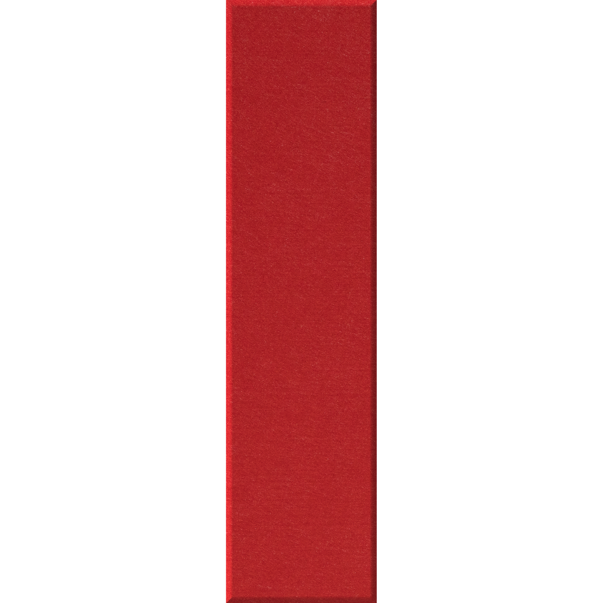 A vertical rectangular red textured strip centered on a plain white background.