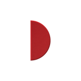 A red foam letter 'D' cutout on a solid white background.
