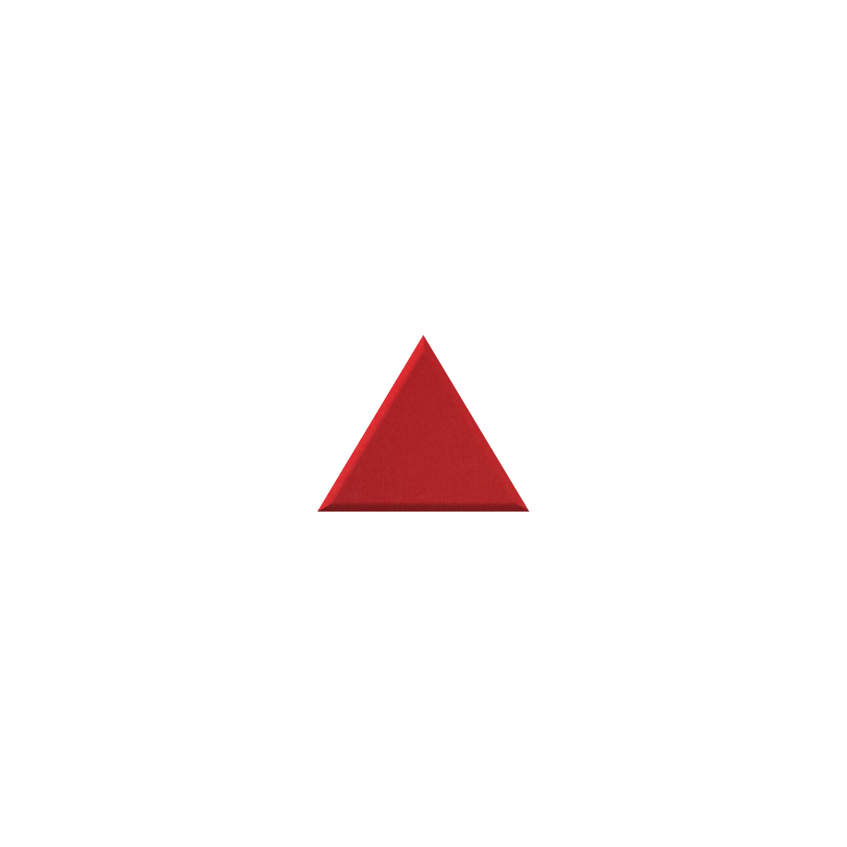 A small red triangle centered on a plain white background.