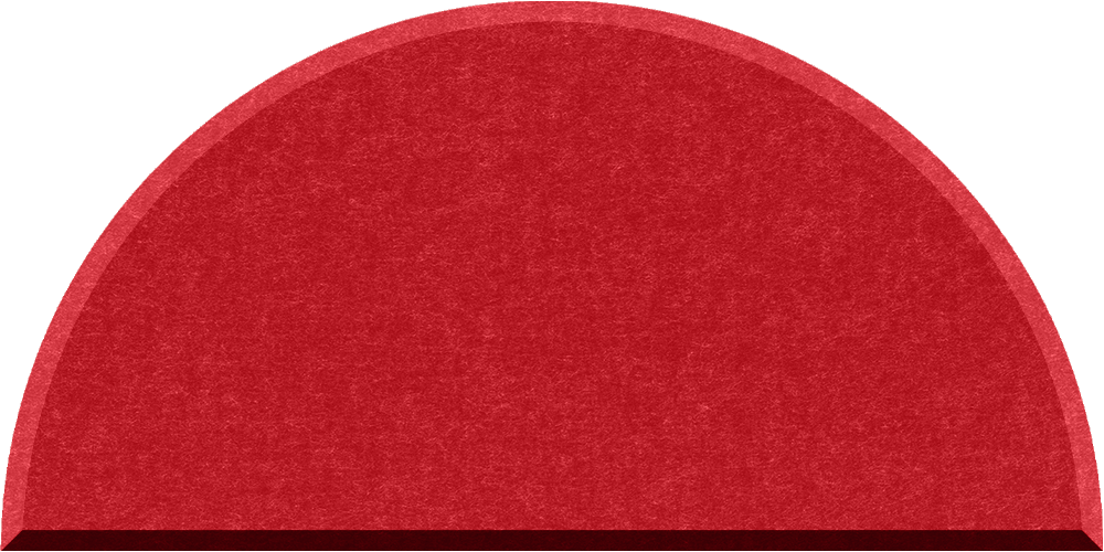 Small half circle felt tile in Scarlet