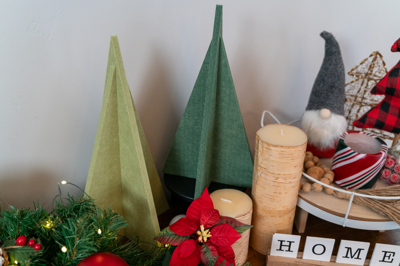 4-piece evergreen tree set