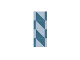 Rectangular quilt with geometric pattern on a white background