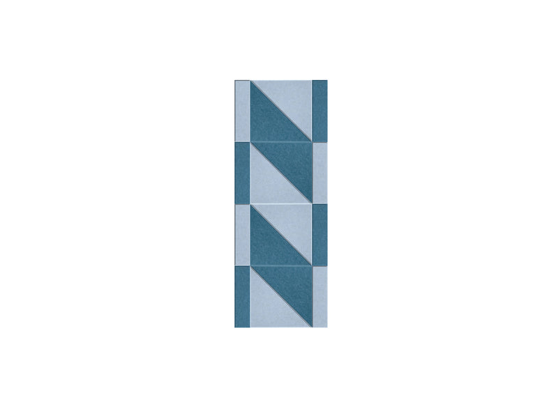 Rectangular quilt with geometric pattern on a white background