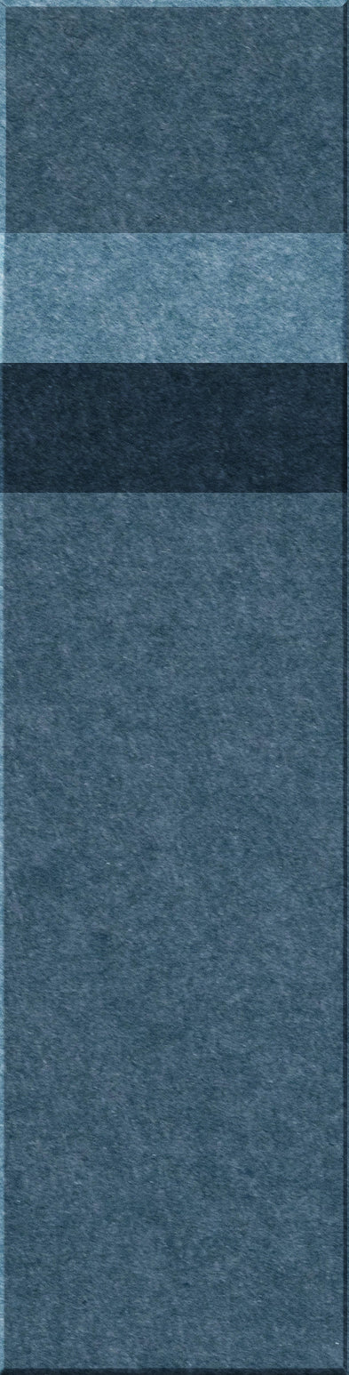 Four rectangular tiles in varying shades of blue and dark gray with textured surfaces arranged vertically.